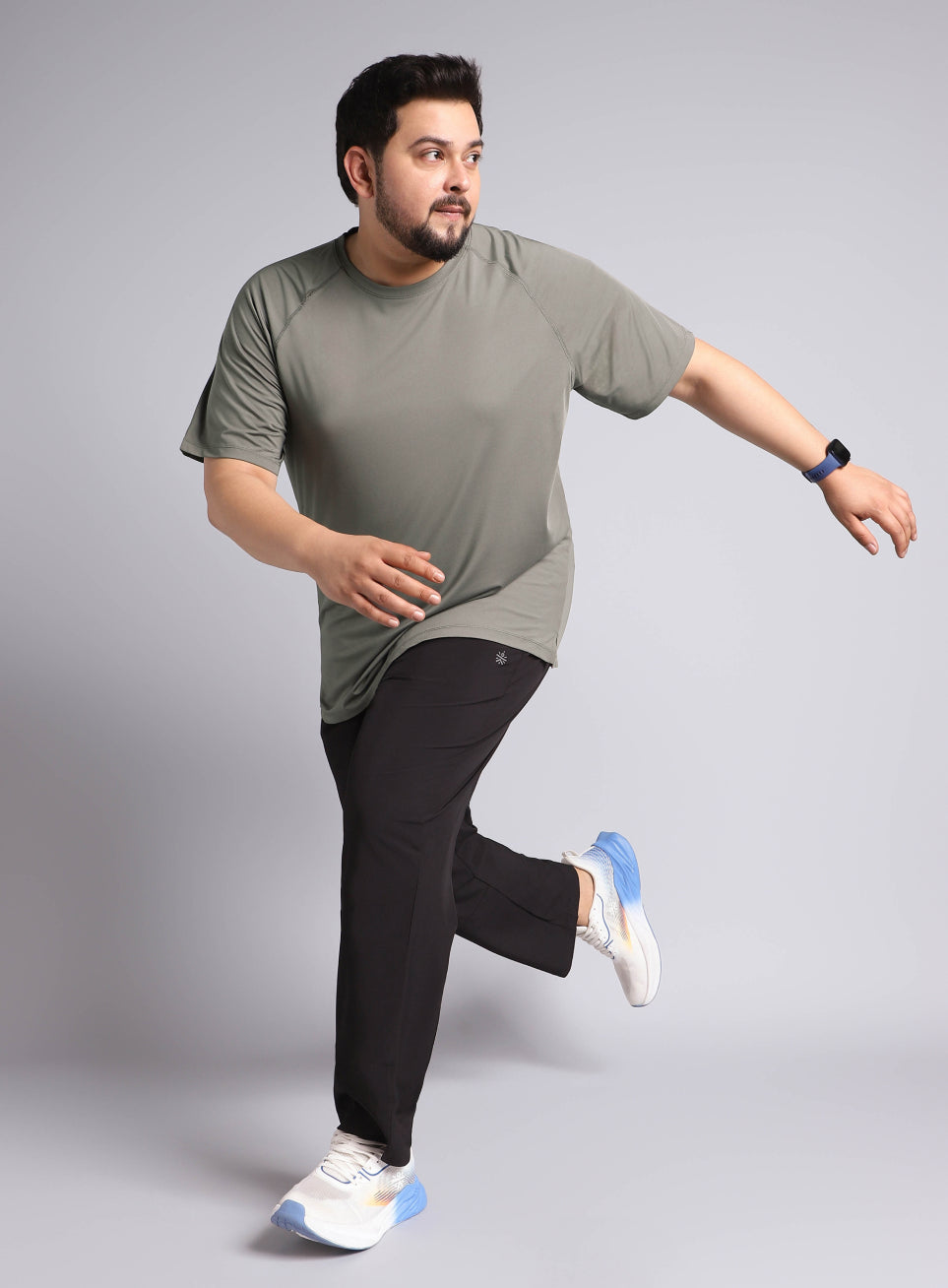 Men's Dark Grey Ultimate Running Plus Size regular fit T-shirt