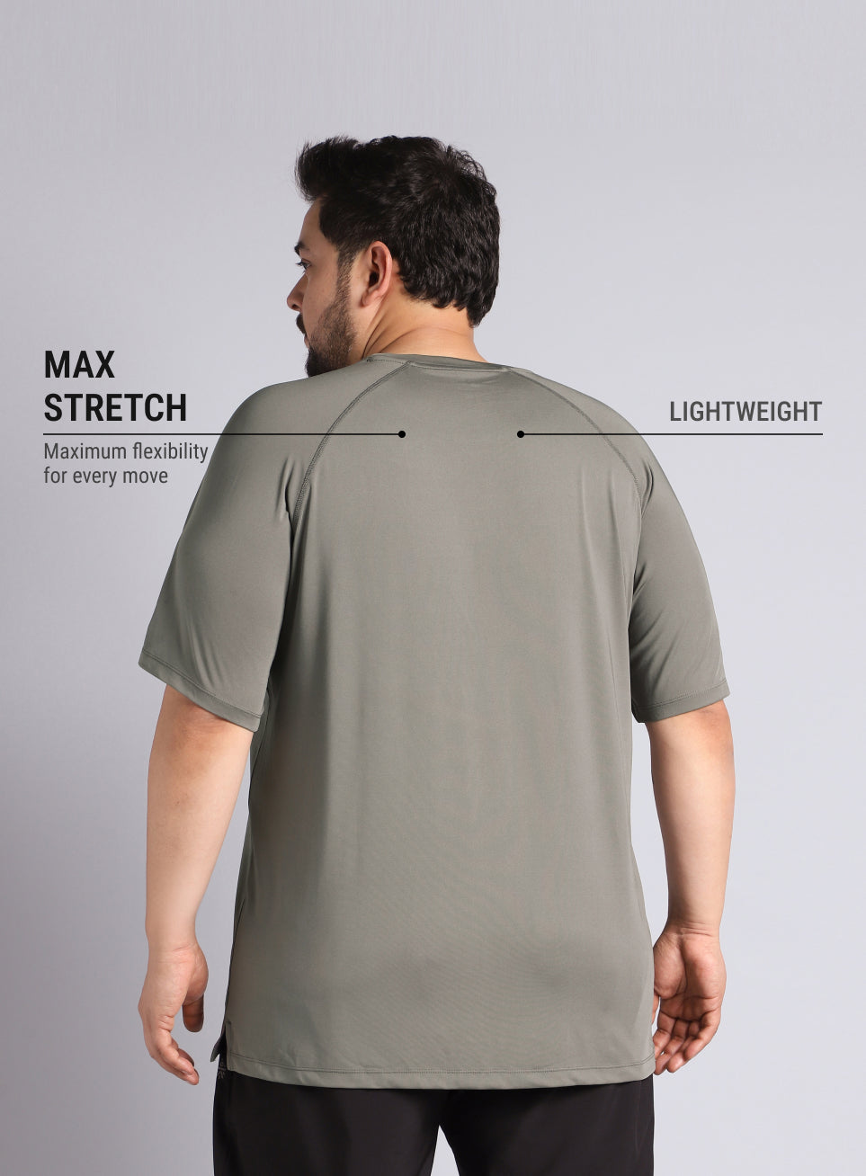 Men's Dark Grey Ultimate Running Plus Size regular fit T-shirt