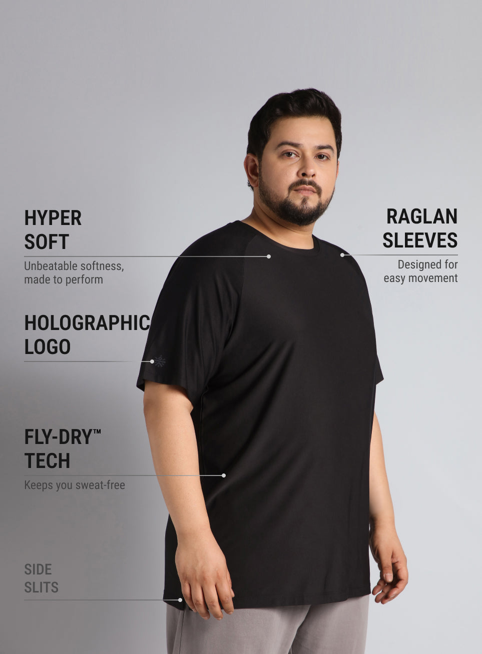 Men's Black Ultimate Training Plus Size regular fit T-shirt