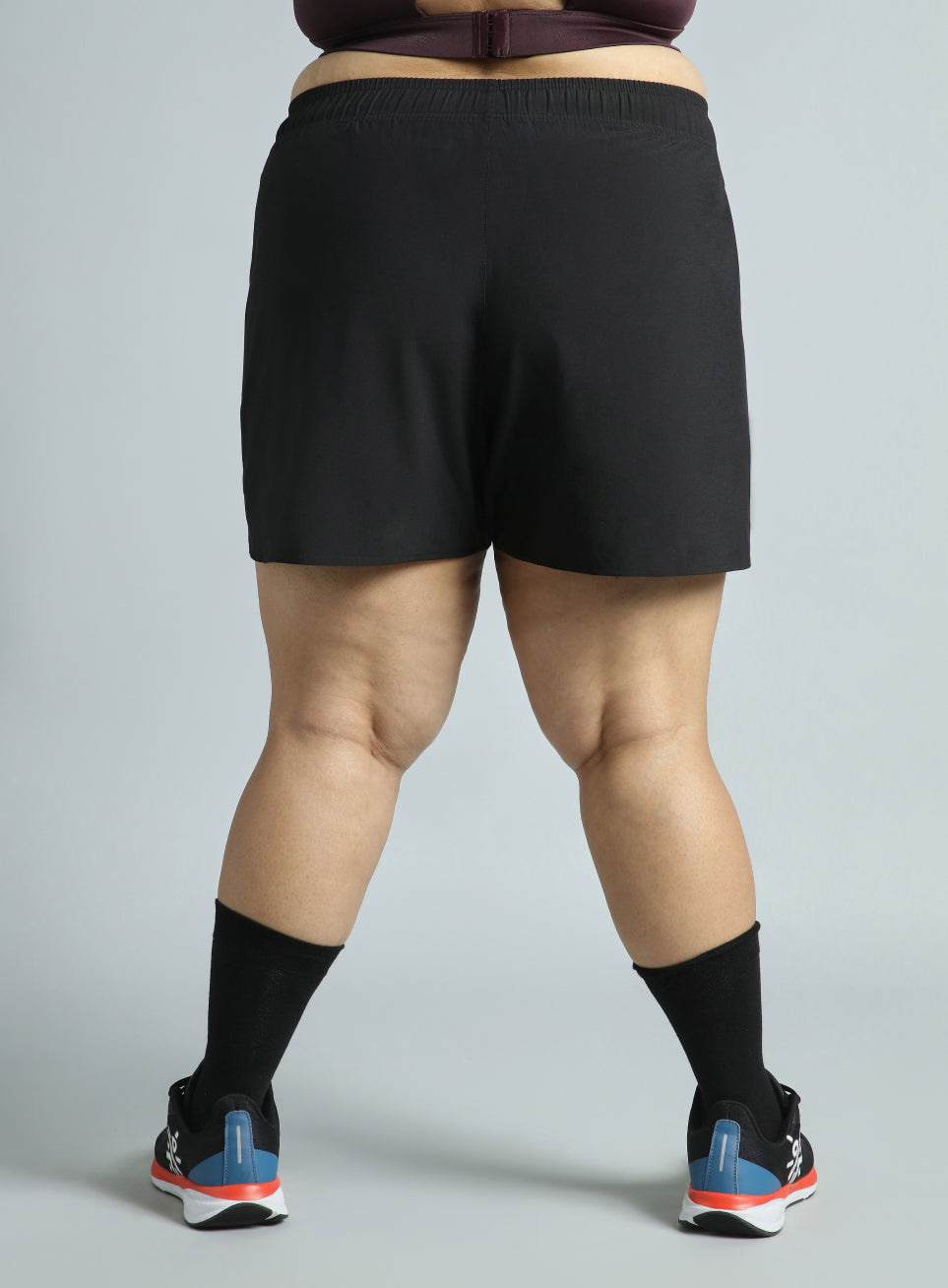 Women's Black Running Essential Plus Size Shorts