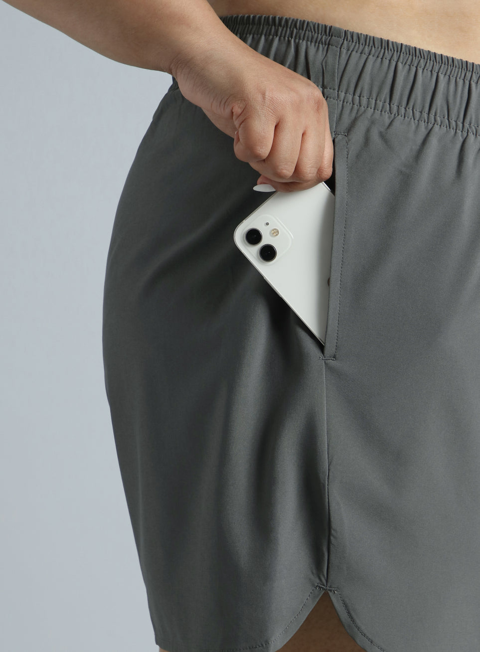 Women's Dark Grey Running Essential Plus Size Shorts