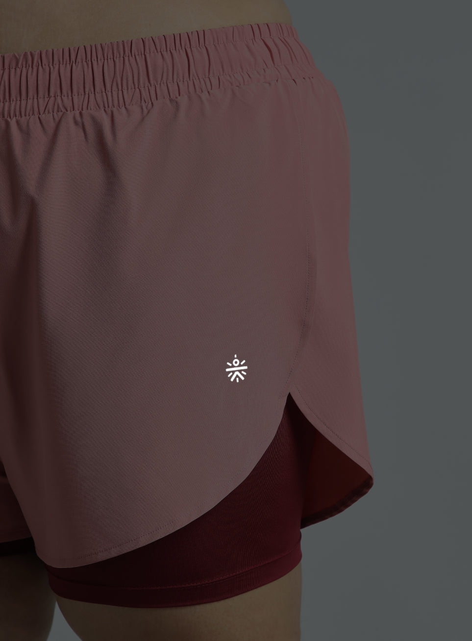 Women's Pink Running Essential Plus Size Built in Shorts