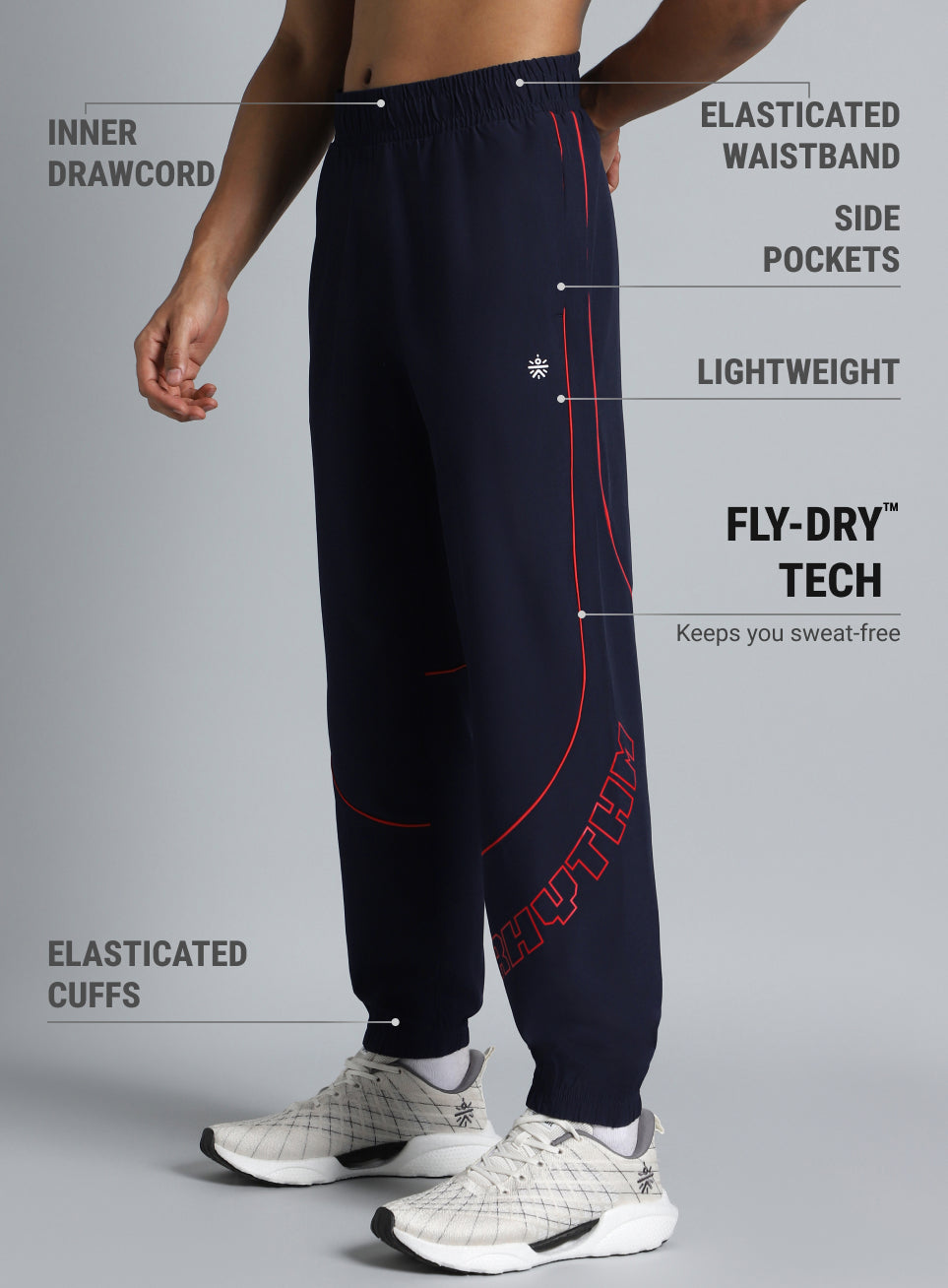 Men's Navy Rhythm Print Joggers