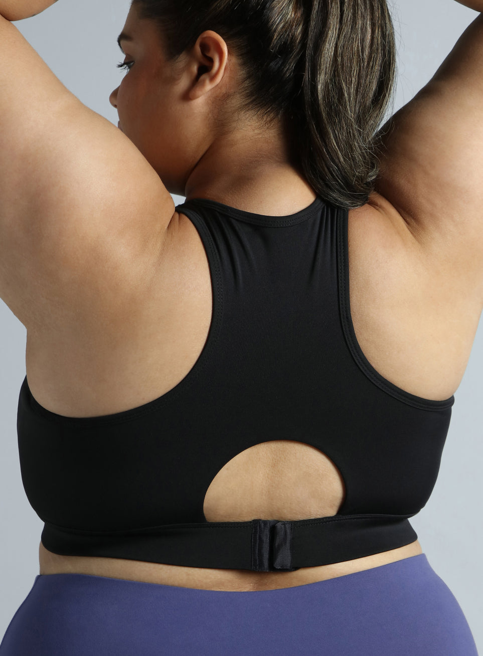 Women's Racer Back Hook Running High Support Plus Size Sports Bra