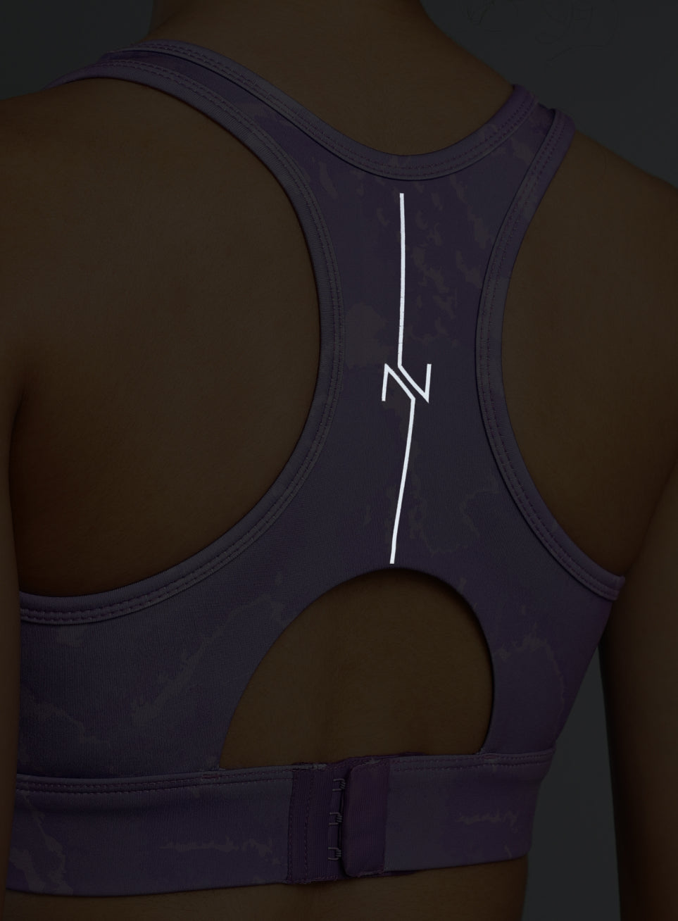 Women's Purple Printed Racerback High Impact Bra