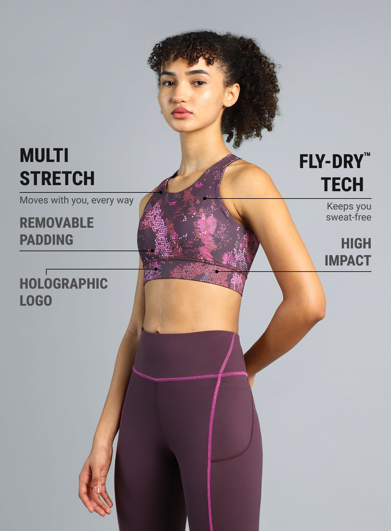 Women's Plum High Impact Training Bra