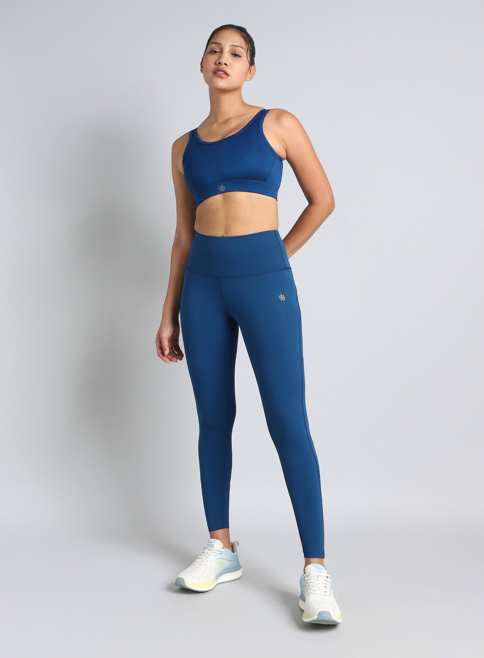 Women's Blue AOP Cross Over High Impact Bra