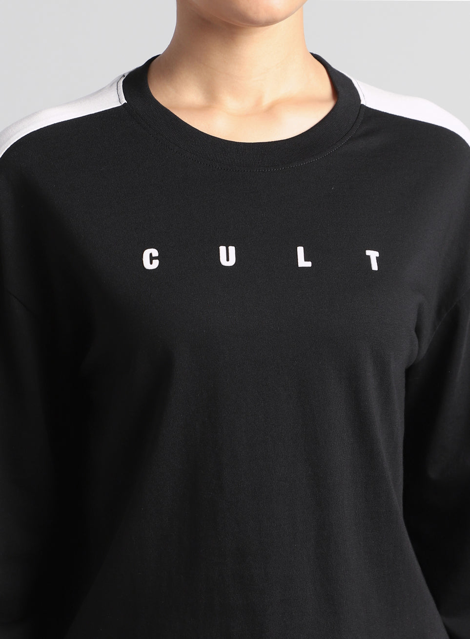 Women's Black Cult Sporty Full Sleeve T-shirt