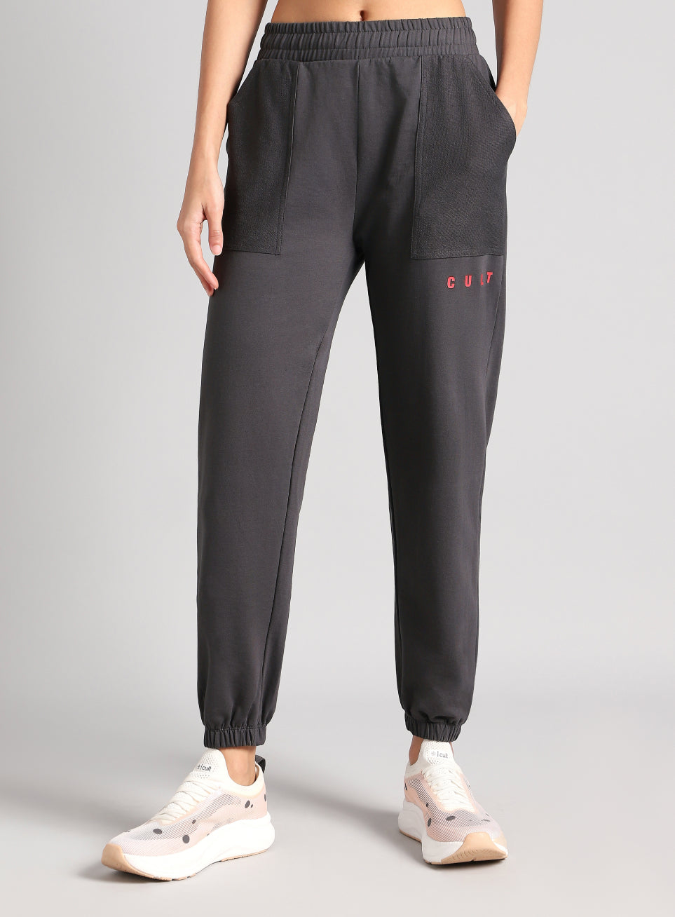Women's Dark Grey Play On Reverse Pocket Joggers