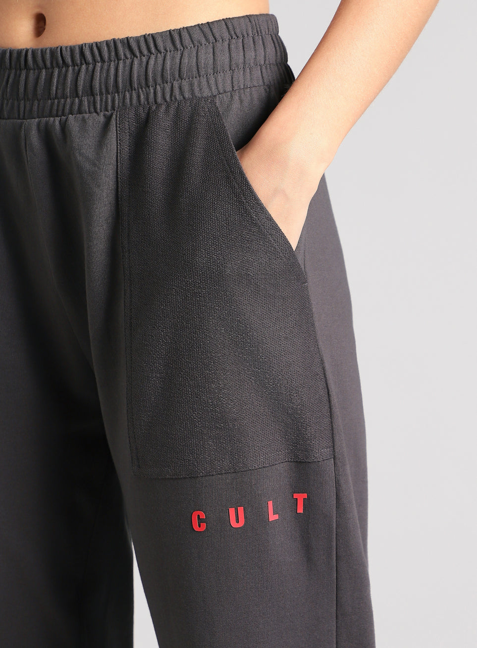 Women's Dark Grey Play On Reverse Pocket Joggers