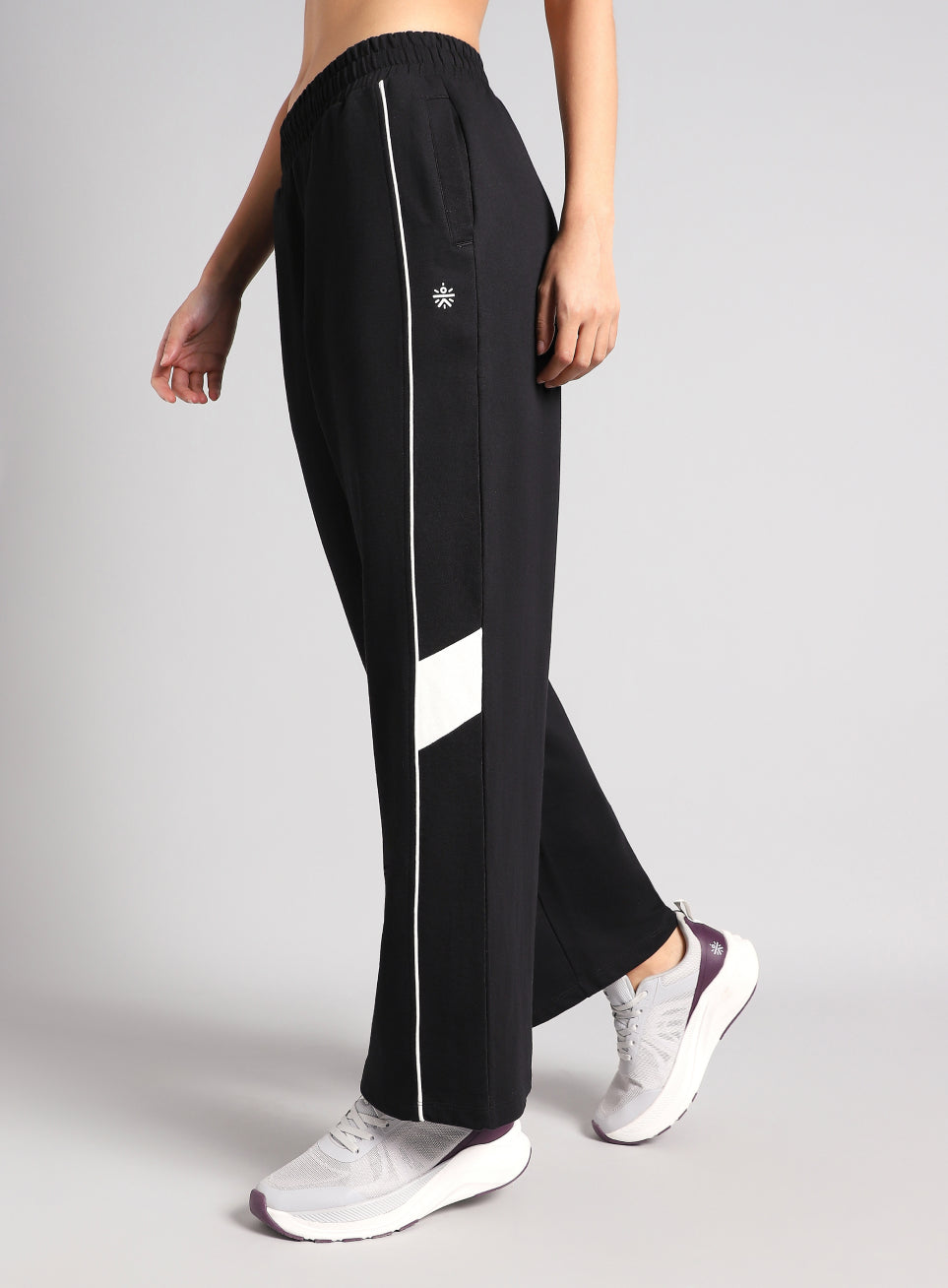 Women's Black Play On Straight Fit Trackpants