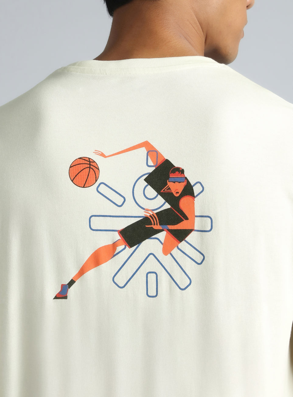 Men's Off White Play Basketball Graphic T-shirt