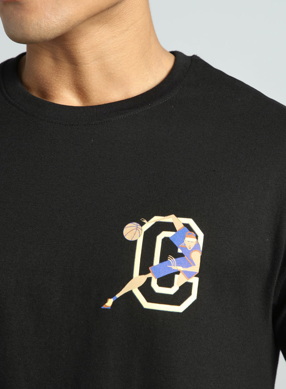 Mne's Black Play Basketball Graphic T-shirt