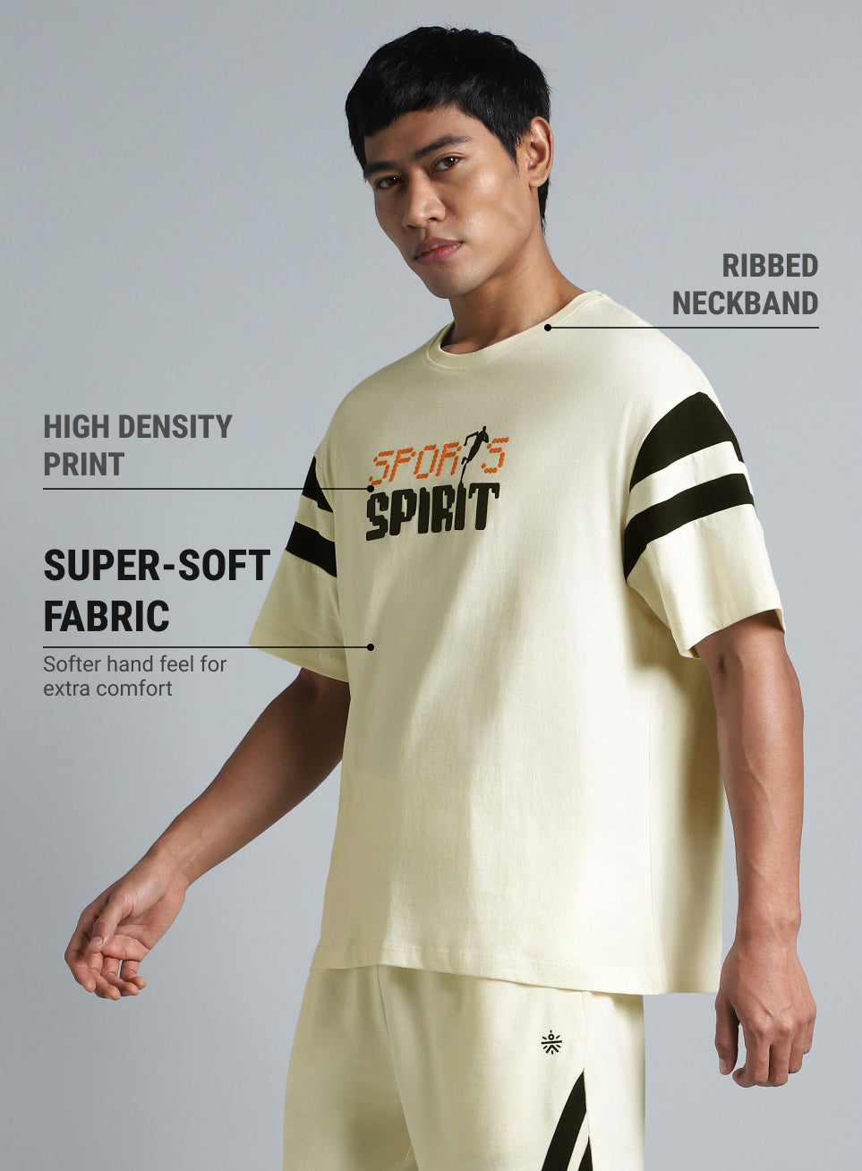 Men's Off White Sports Spirit Relaxed fit Graphic T-shirt