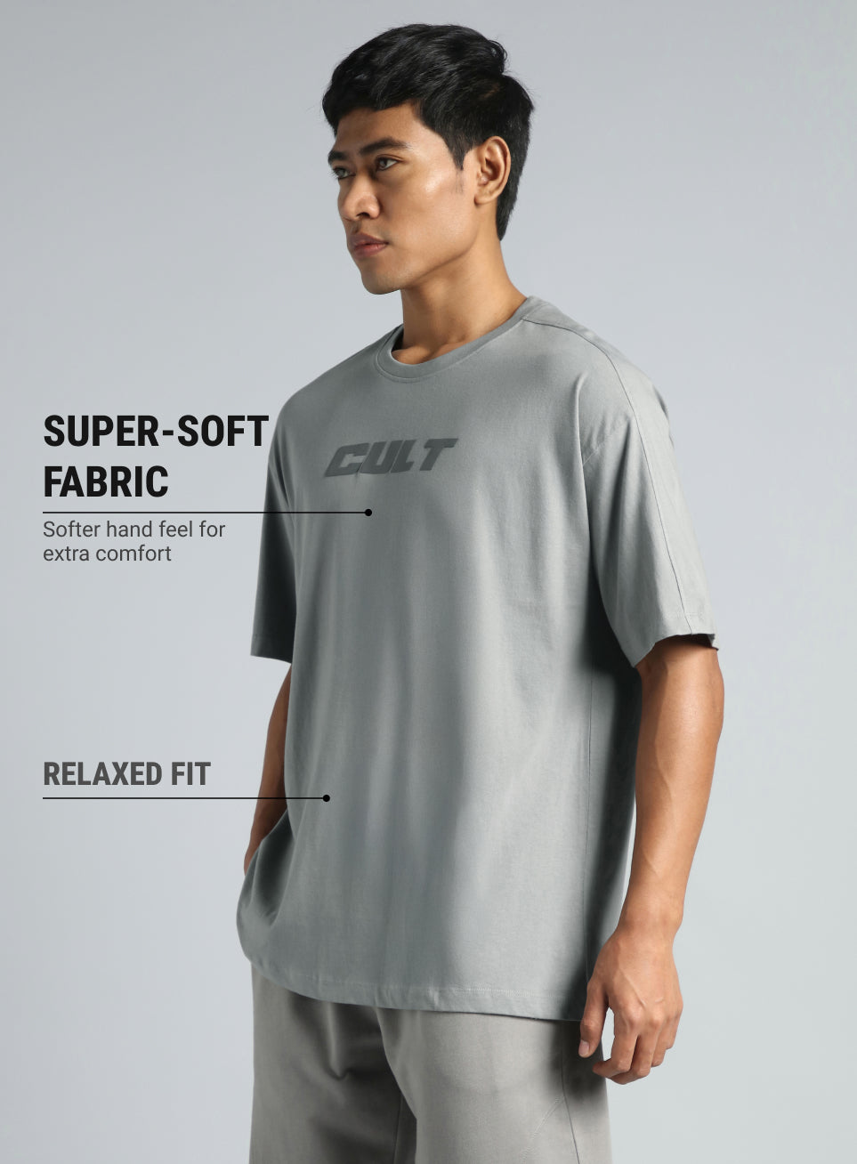 Men's Grey Cult Brand Carrier Relaxed fit T-shirt