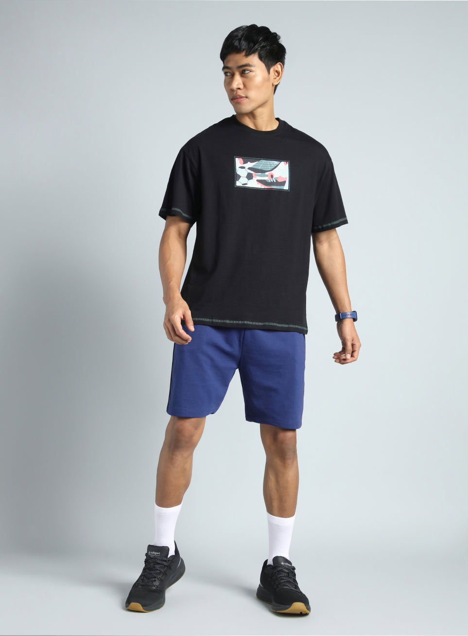 Men's Black Play On Relaxed fit Graphic T-shirt