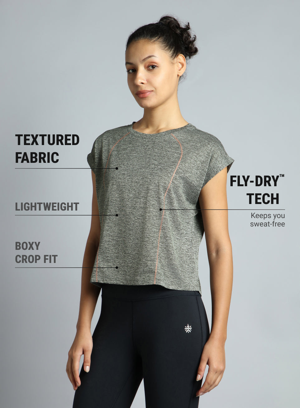 Women's Grey Train Day Performance Top
