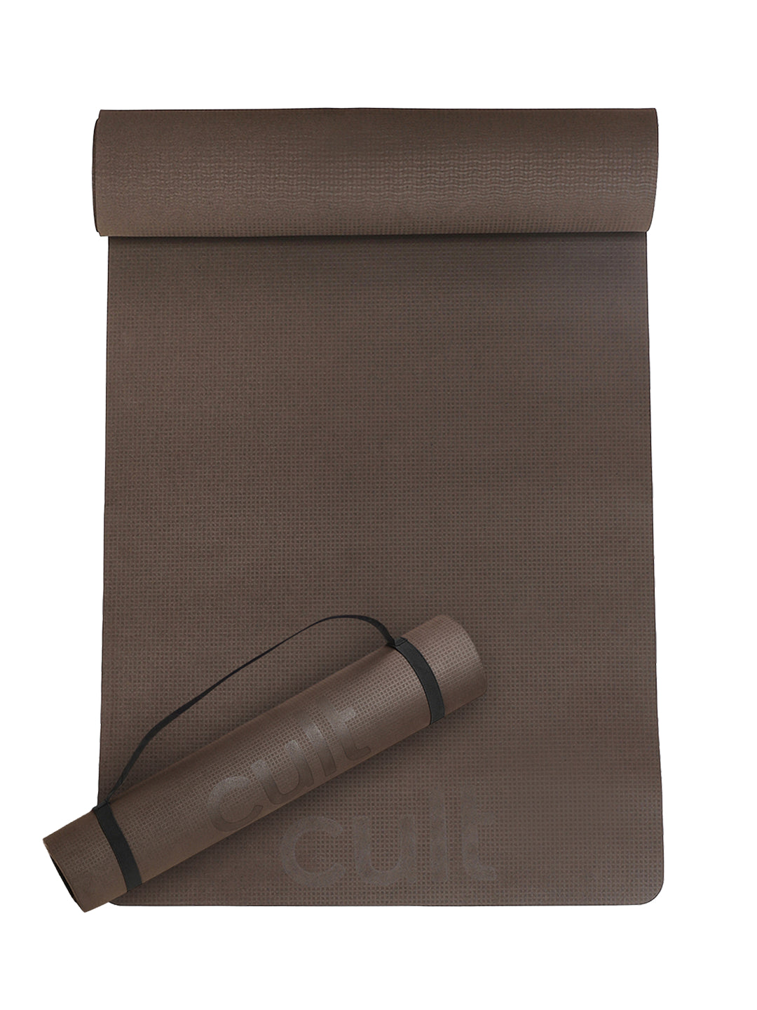 Cult Yoga Mat EVA 4mm with Carry Strap Non-Slip, Lightweight, Cushioned & Sweat-Resistant Exercise Mat Durable, Portable & Eco-Friendly Workout Mat for Yoga, Pilates, Home Gym & Fitness Brown