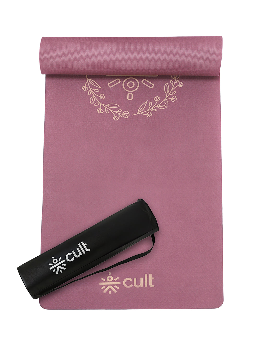 CULT TPE Yoga Mat 10mm Extra Thick with Carry Strap and Bag Non-Toxic, Latex-Free, Anti-Slip, Tear-Resistant & Lightweight Superior Cushioning for Joint Support, Ideal for Yoga, Pilates, Meditation & Home Workouts - Maroon