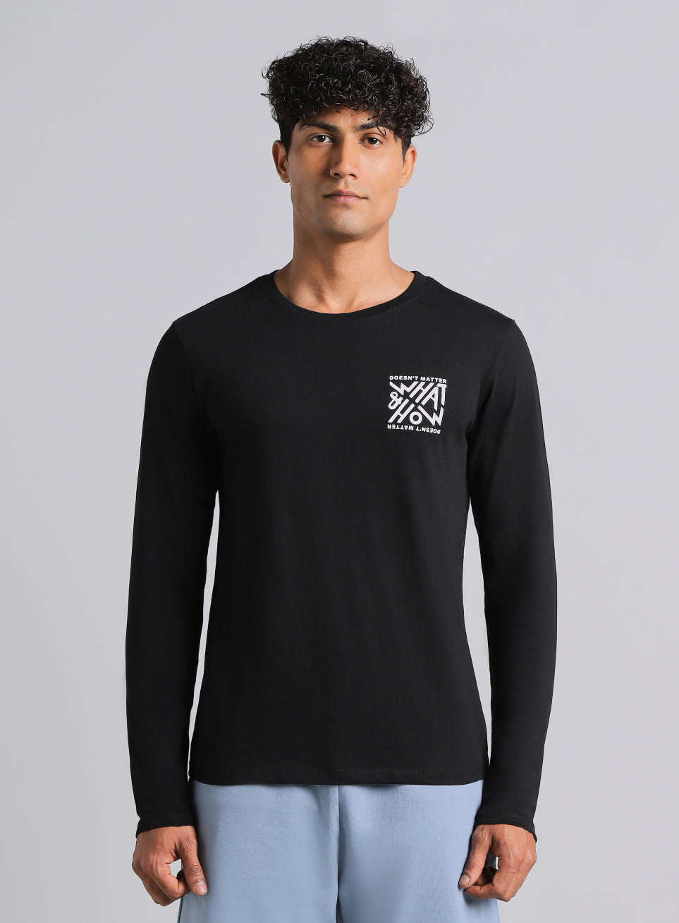 Men's Black Cult Graphic Full Sleeve T-shirt