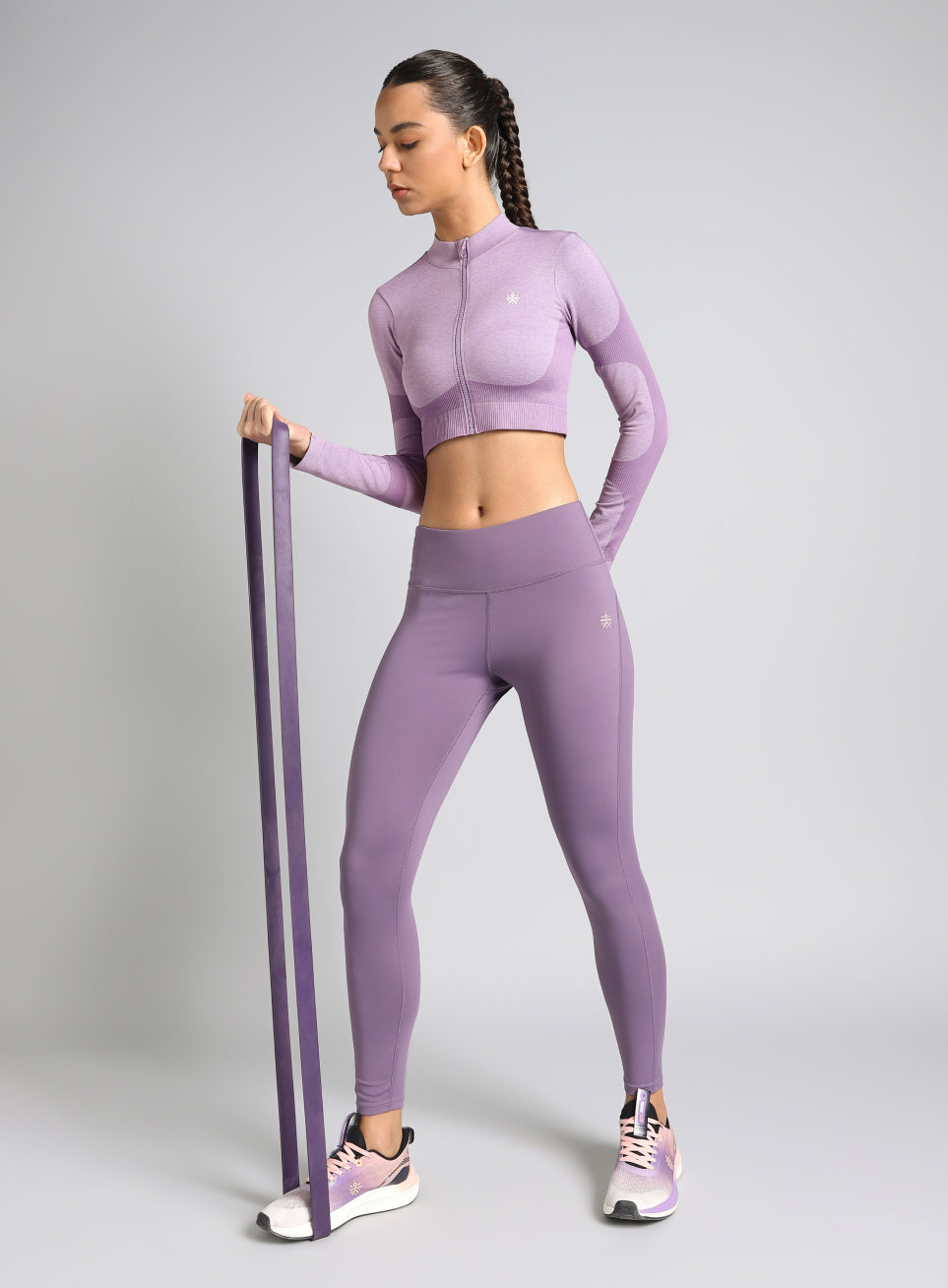 Women's Purple Snug Fit Seamless Jacket