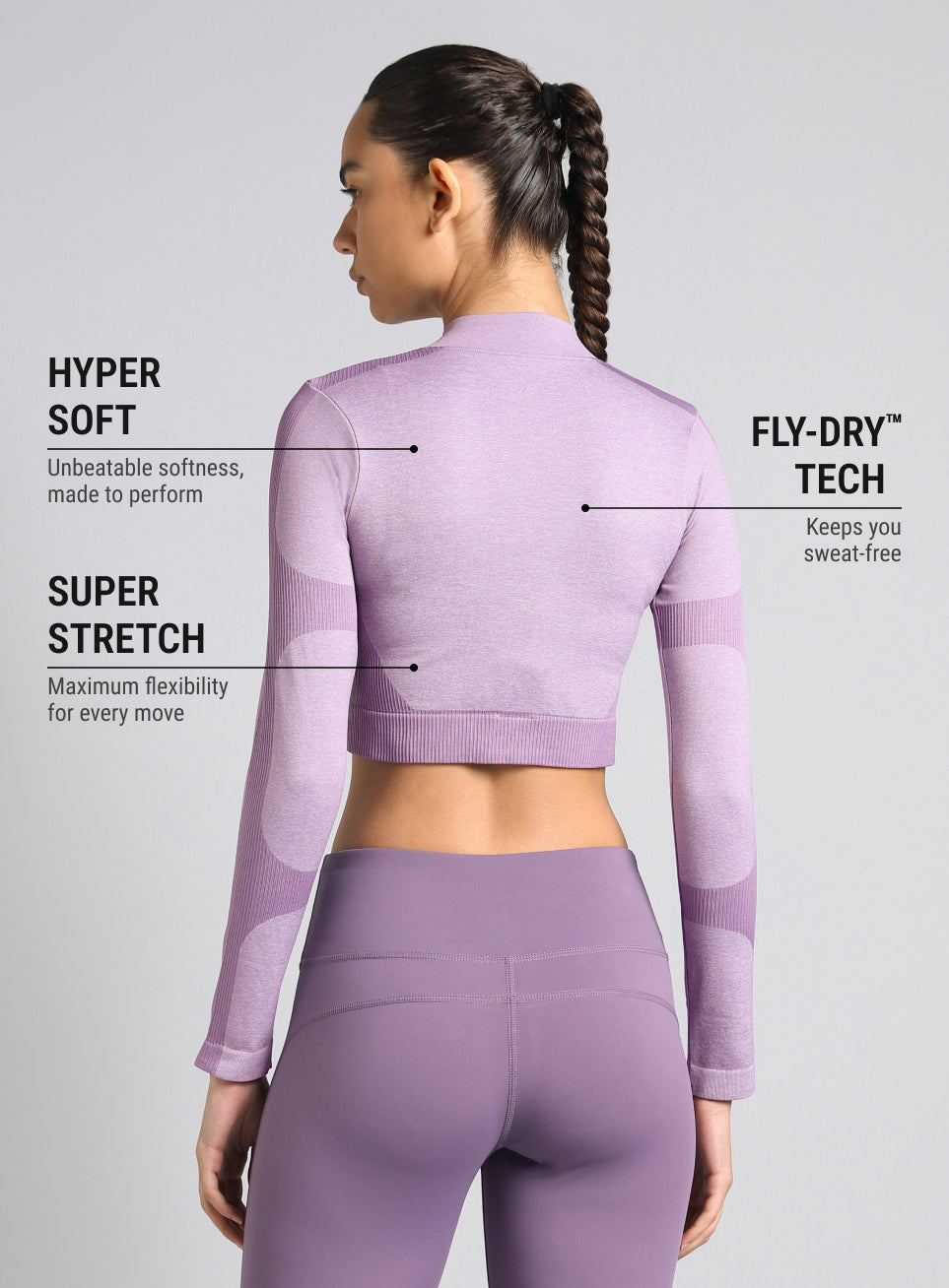 Women's Purple Snug Fit Seamless Jacket