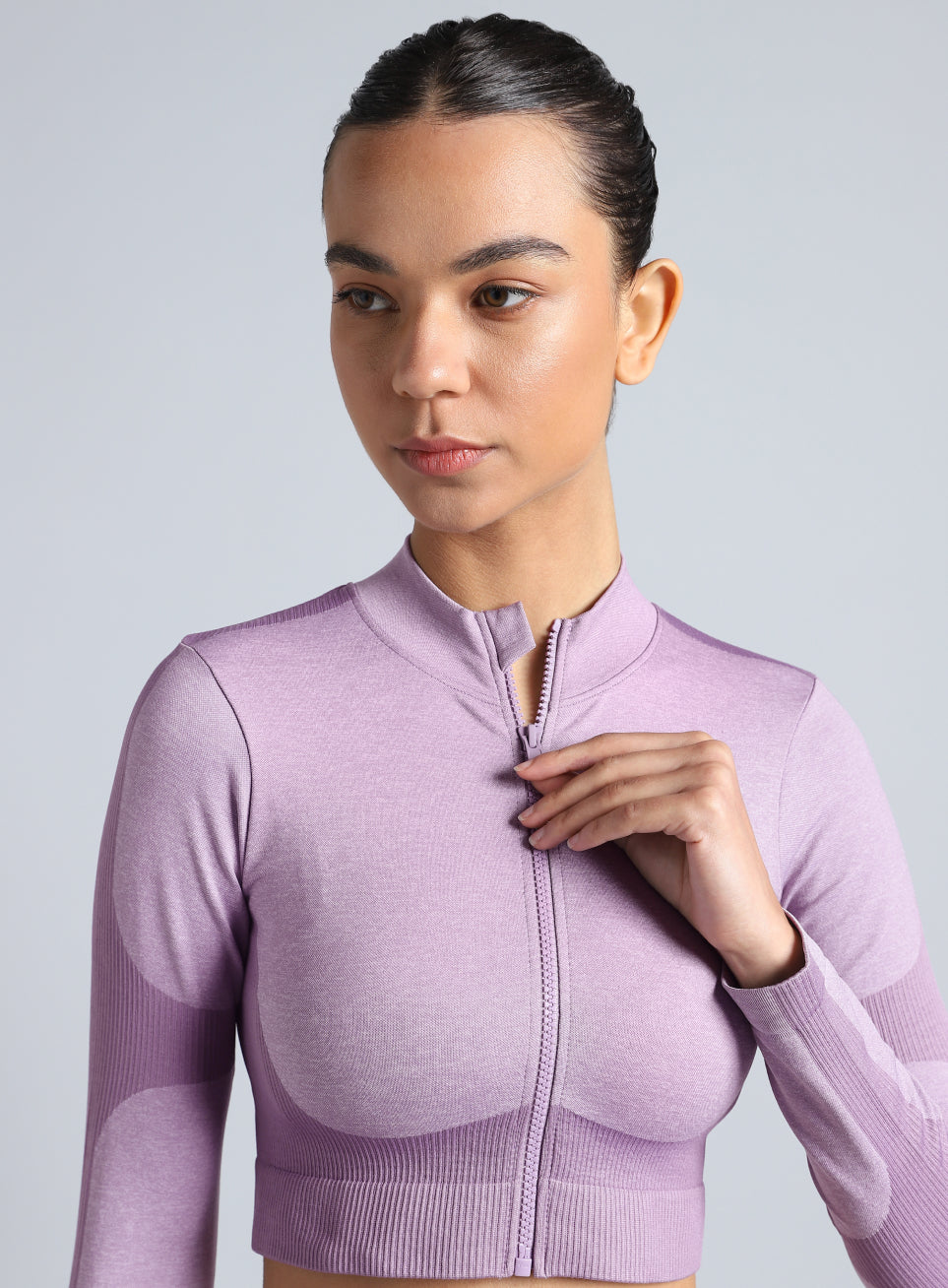 Women's Purple Snug Fit Seamless Jacket