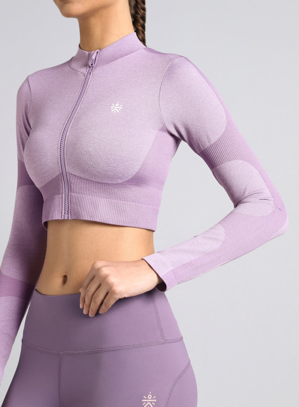 Women's Purple Snug Fit Seamless Jacket