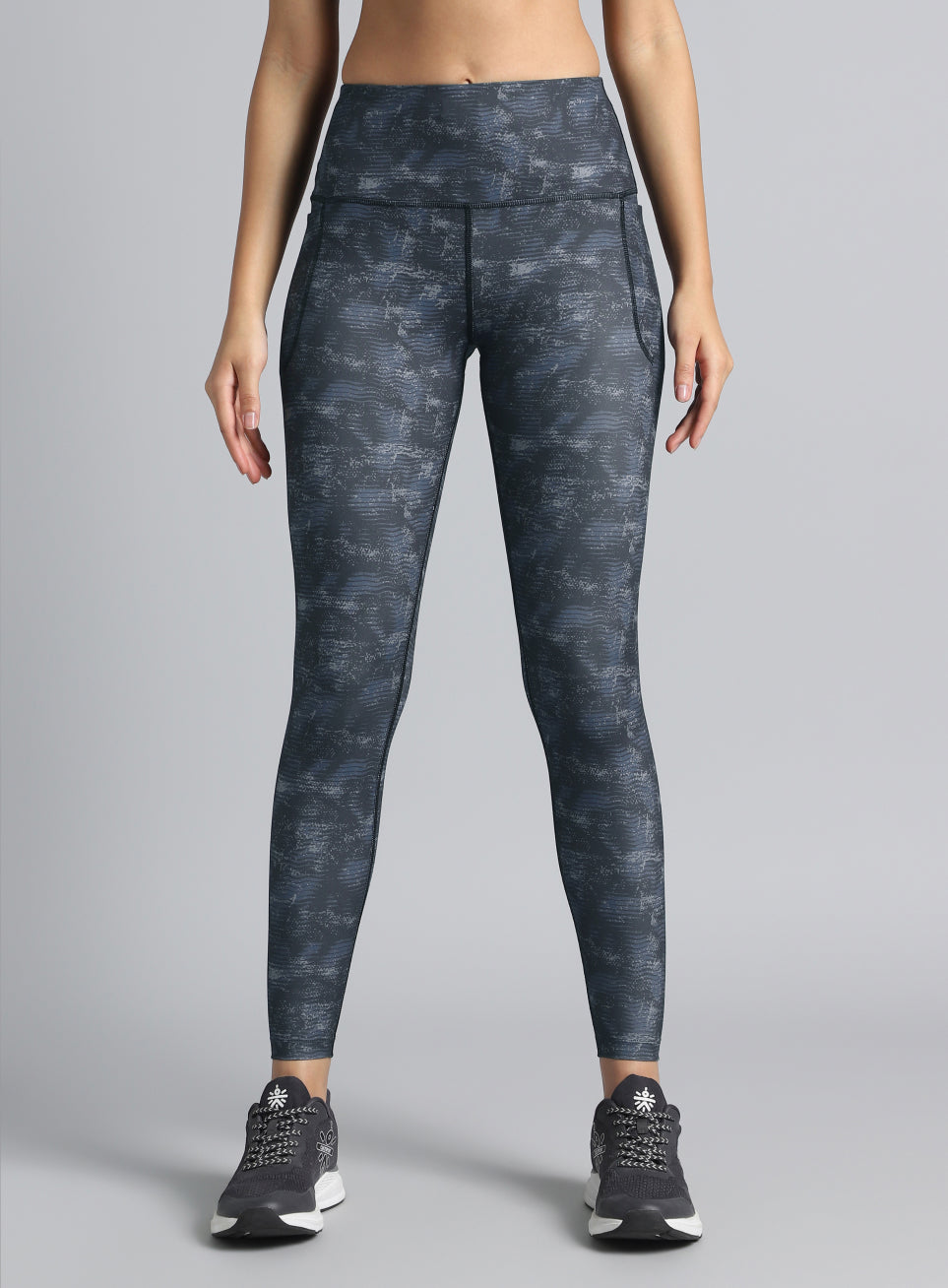 Women's Black Printed Train All Day COMFlex Tights