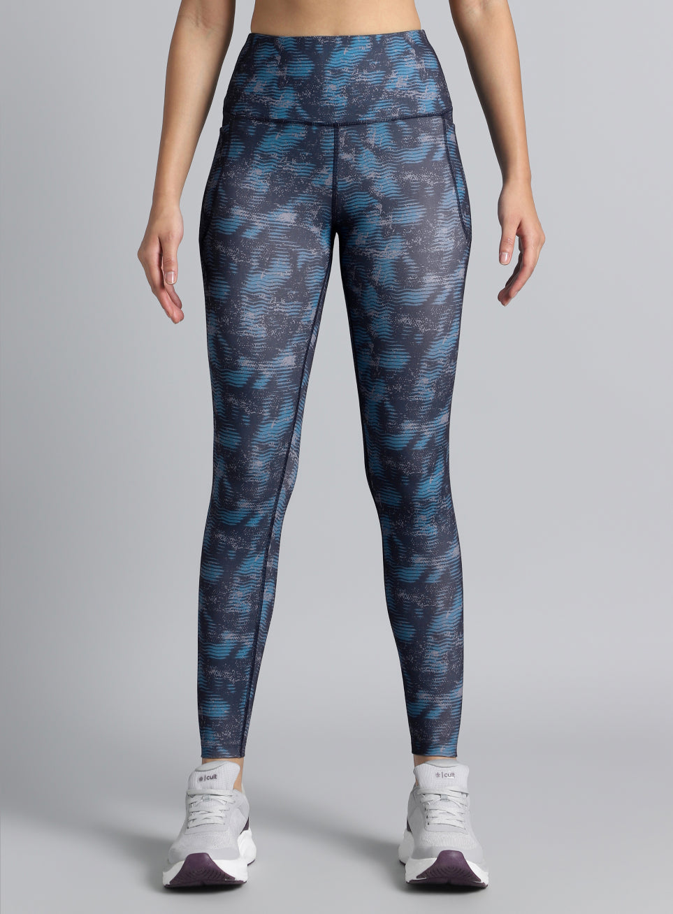 Women's Teal Printed Train All Day COMFlex Tights