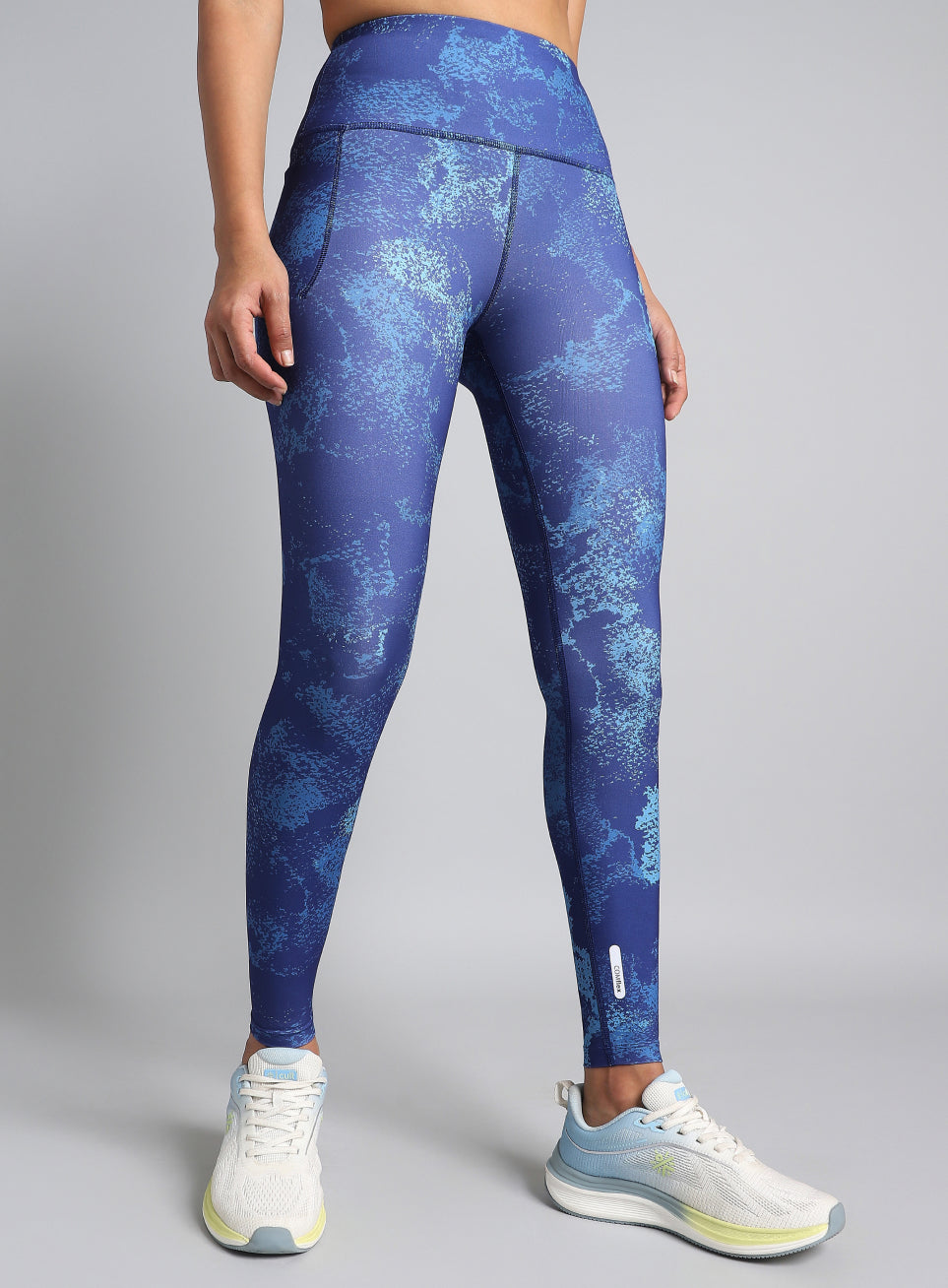 Women's Blue Printed Train All Day COMFlex Tights