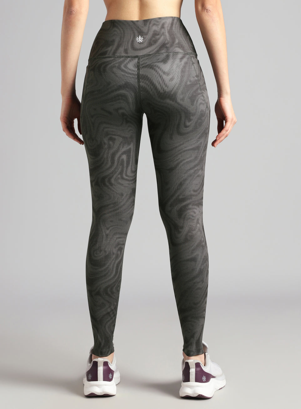 Women's Dark Grey Printed Train All Day COMFlex Tights