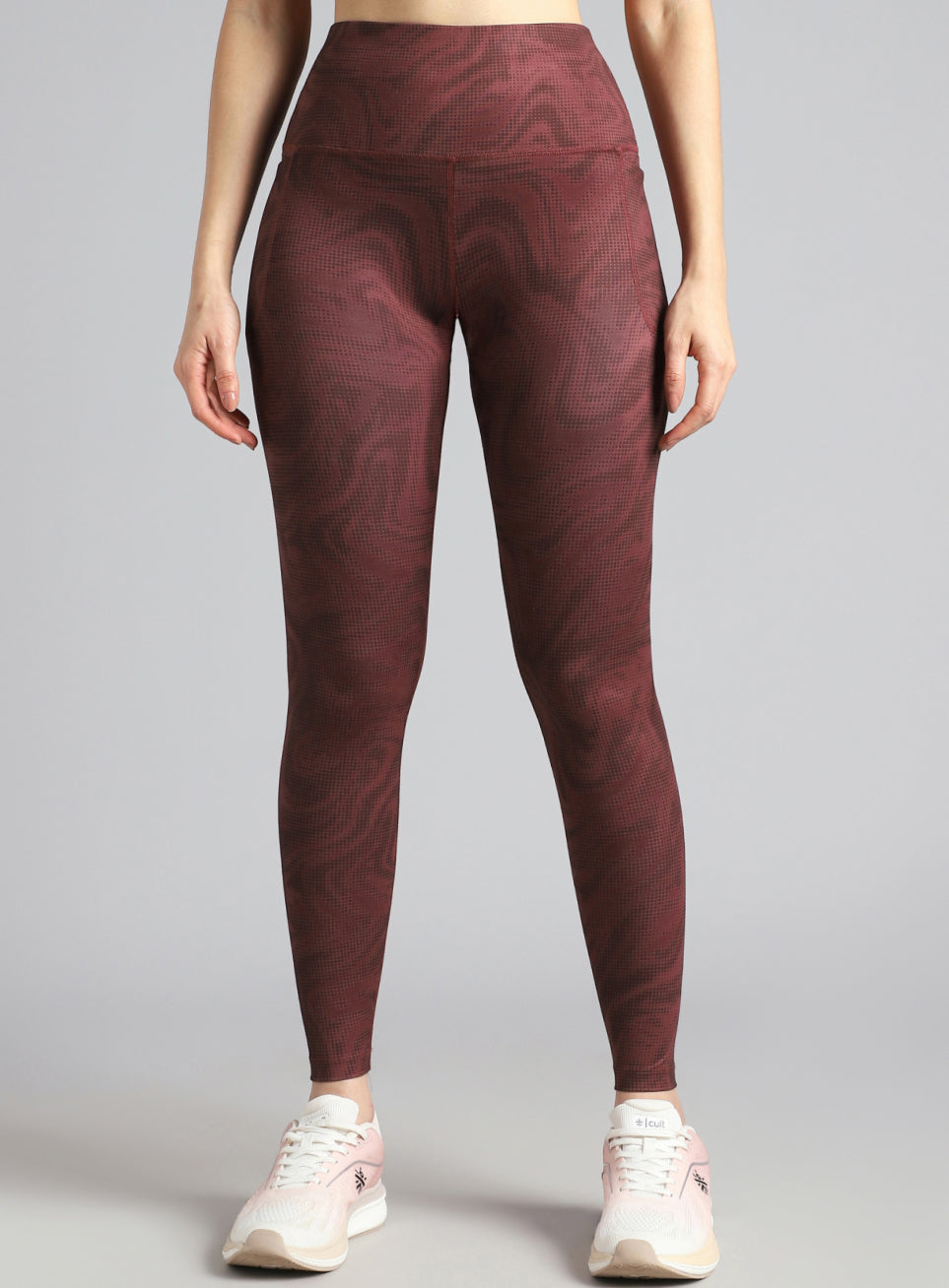 Women's Maroon Printed Train All Day COMFlex Tights
