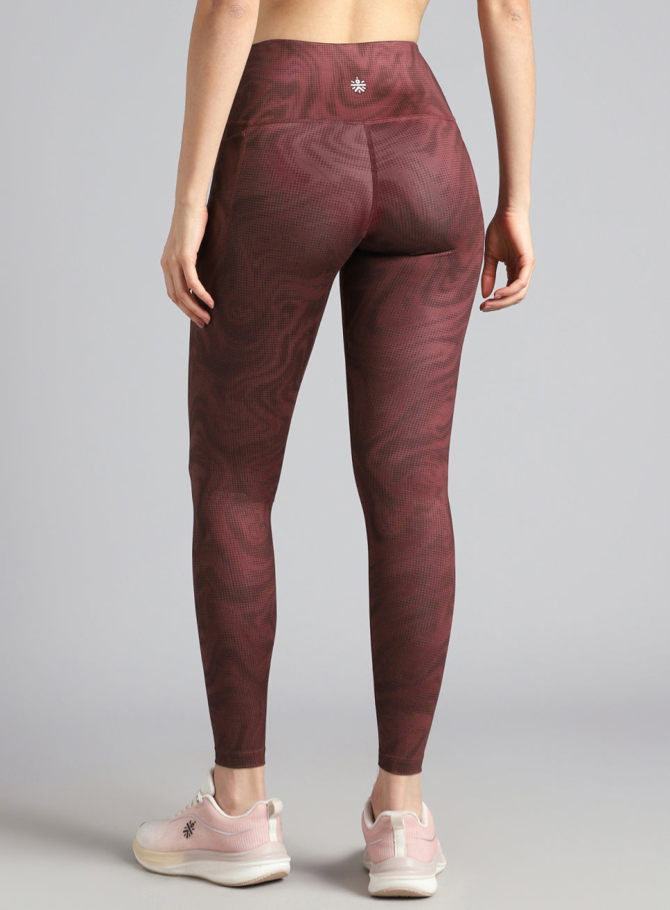 Women's Maroon Printed Train All Day COMFlex Tights