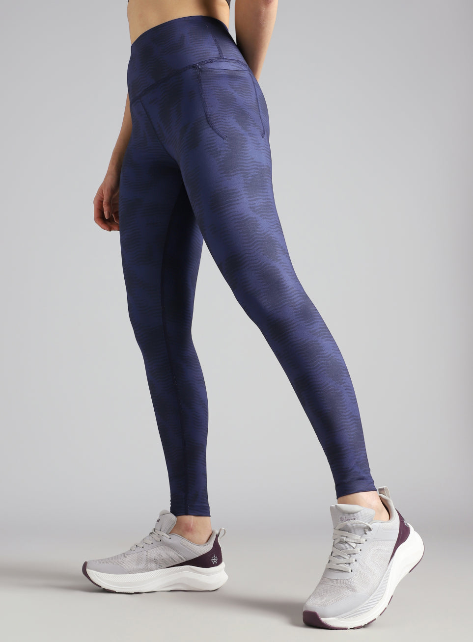 Women's Blue Printed Train All Day COMFlex Tights