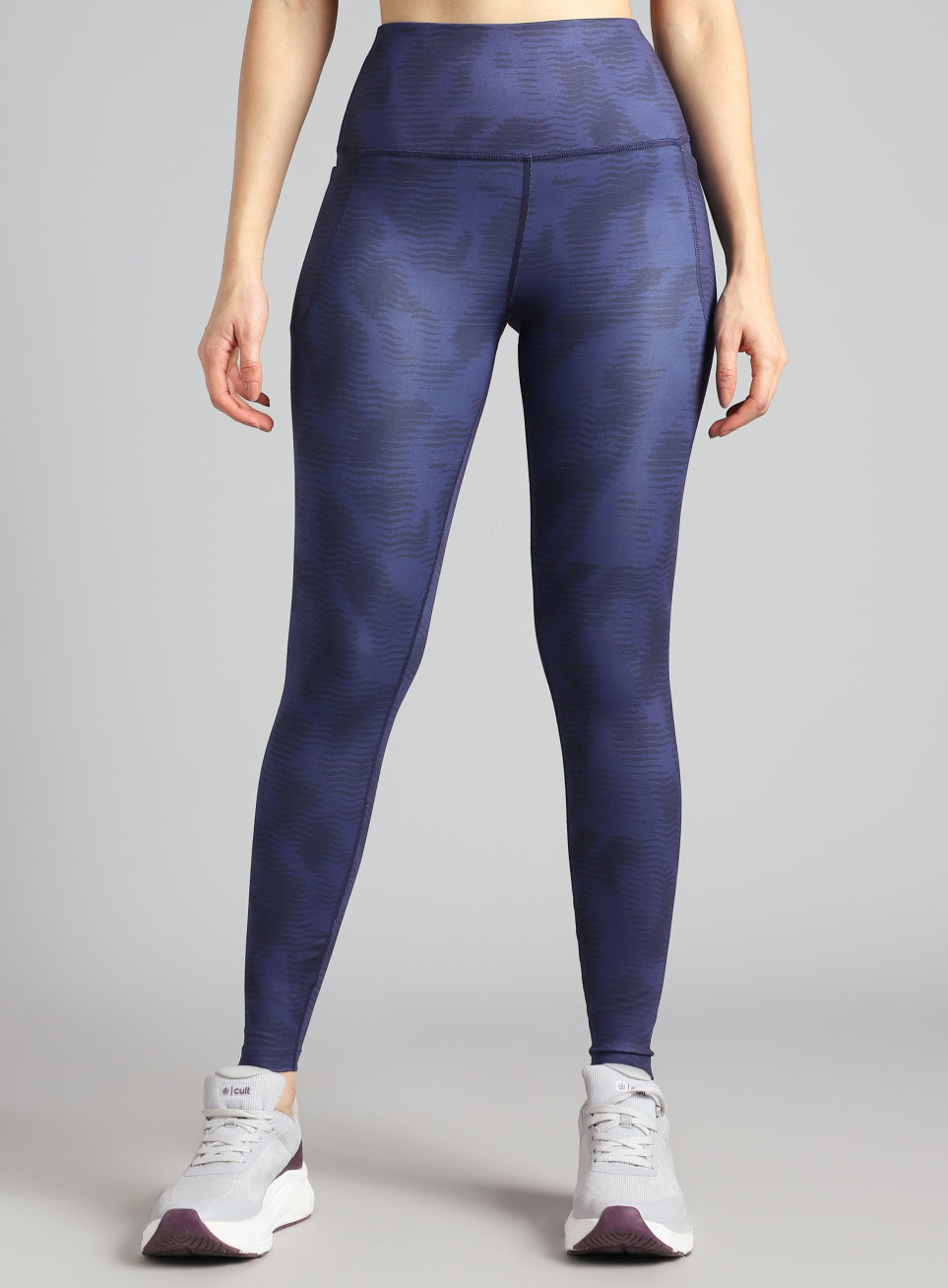 Women's Blue Printed Train All Day COMFlex Tights