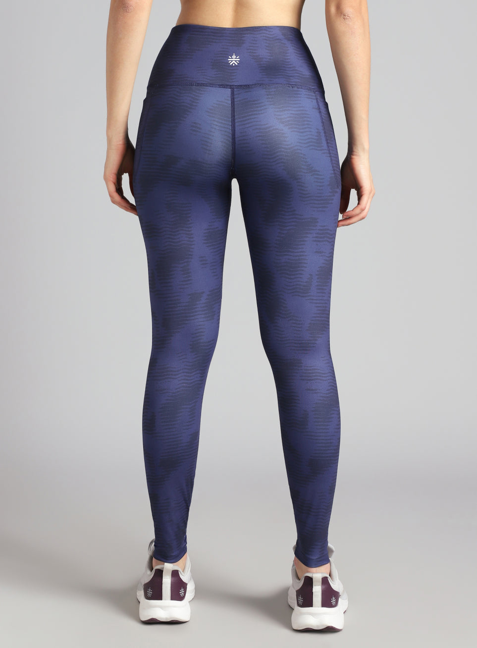 Women's Blue Printed Train All Day COMFlex Tights