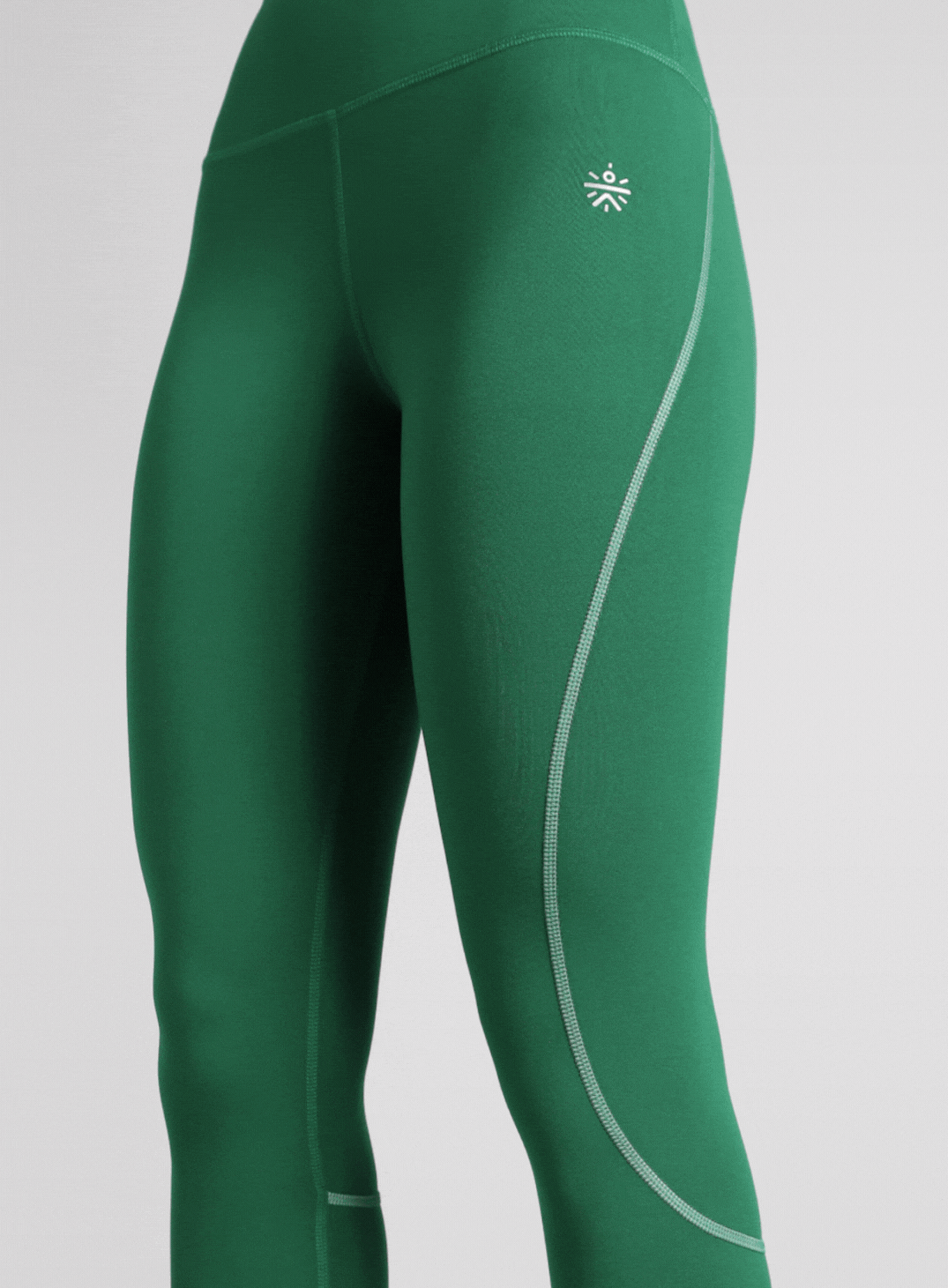 Women's Green Absolute Fit Solid Running Tights