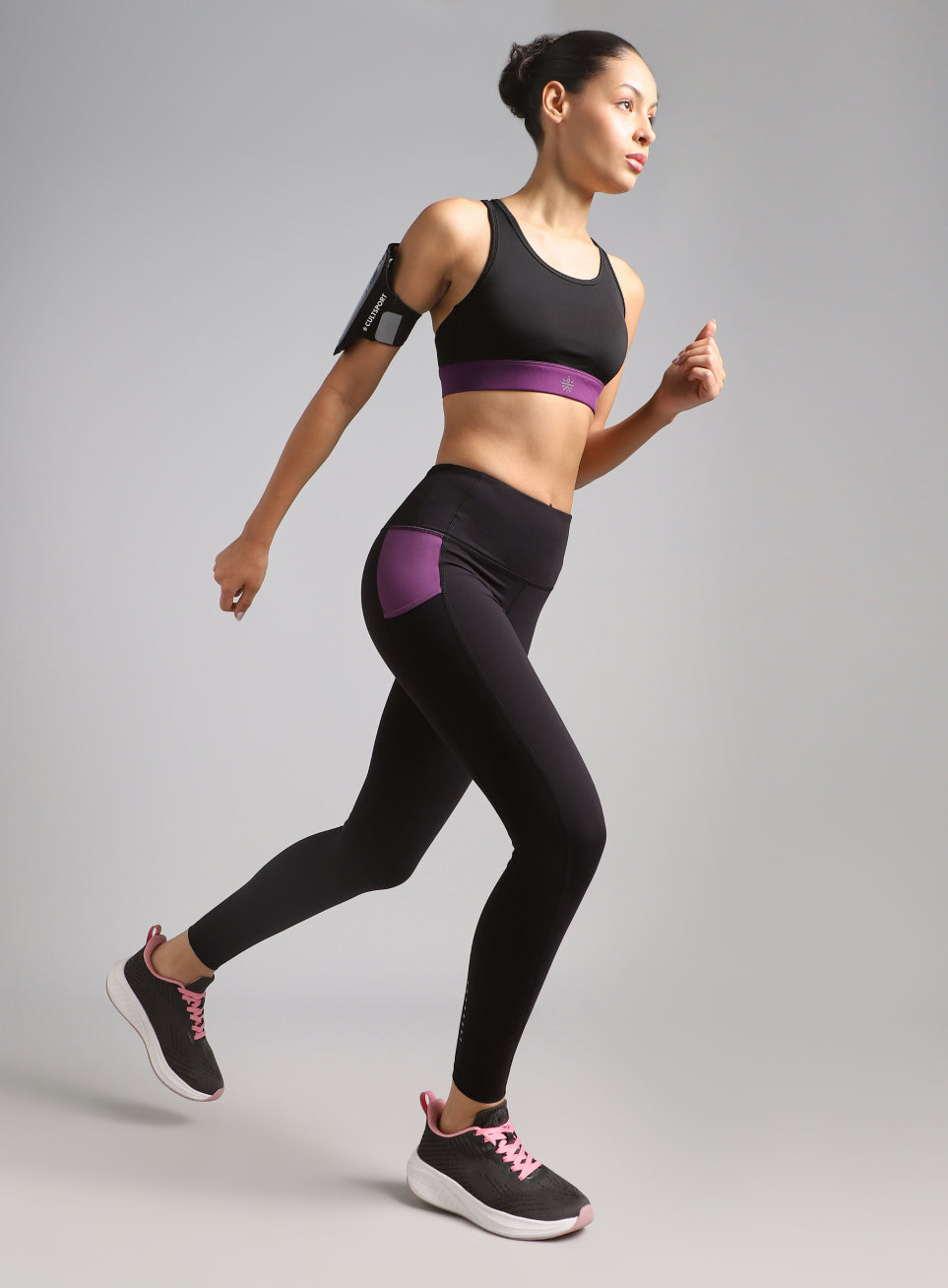 Women's Black AbsoluteFit Neon Pop Leggings with Side Pockets