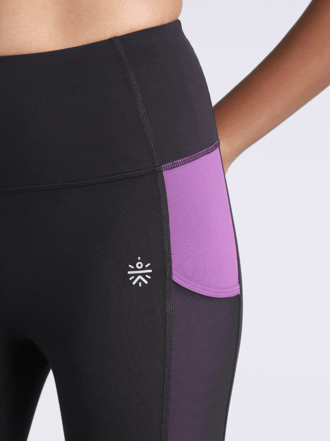 Women's Black AbsoluteFit Neon Pop Leggings with Side Pockets