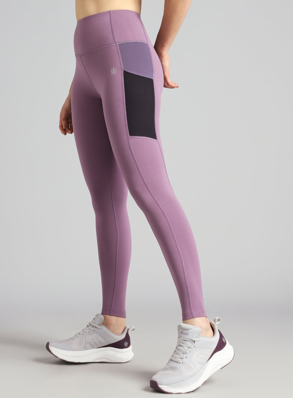 Women's Purple AbsoluteFit Neon Pop Leggings with Side Pockets