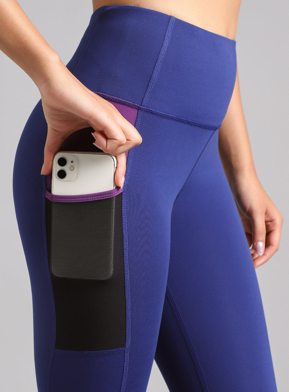 Women's Blue AbsoluteFit Neon Pop Leggings with Side Pockets