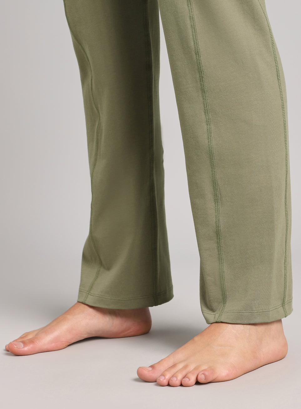 Women's Olive Yoga Straight Fit Trackpants