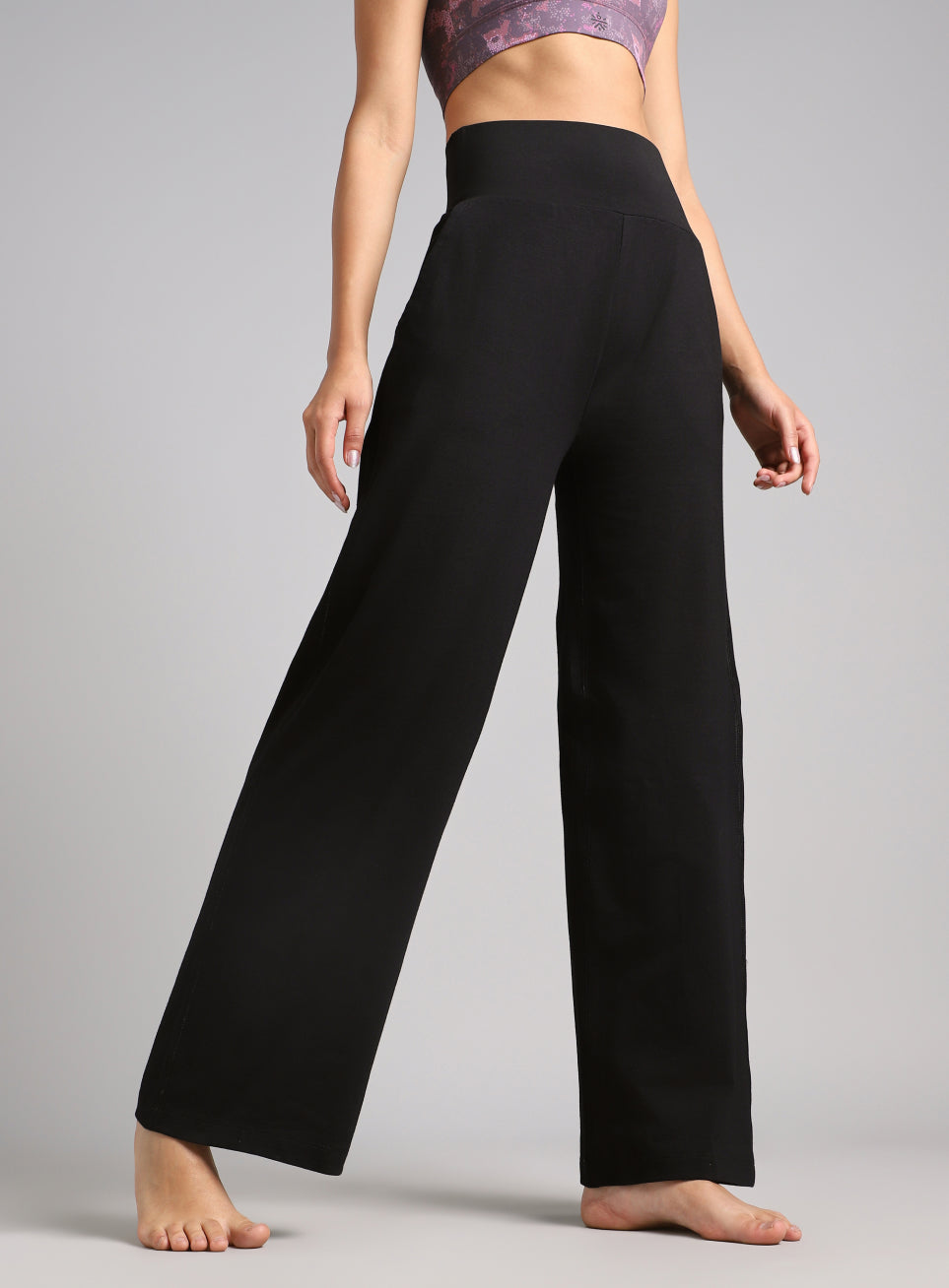 Women's Black Flow Form Yoga Straight Pants