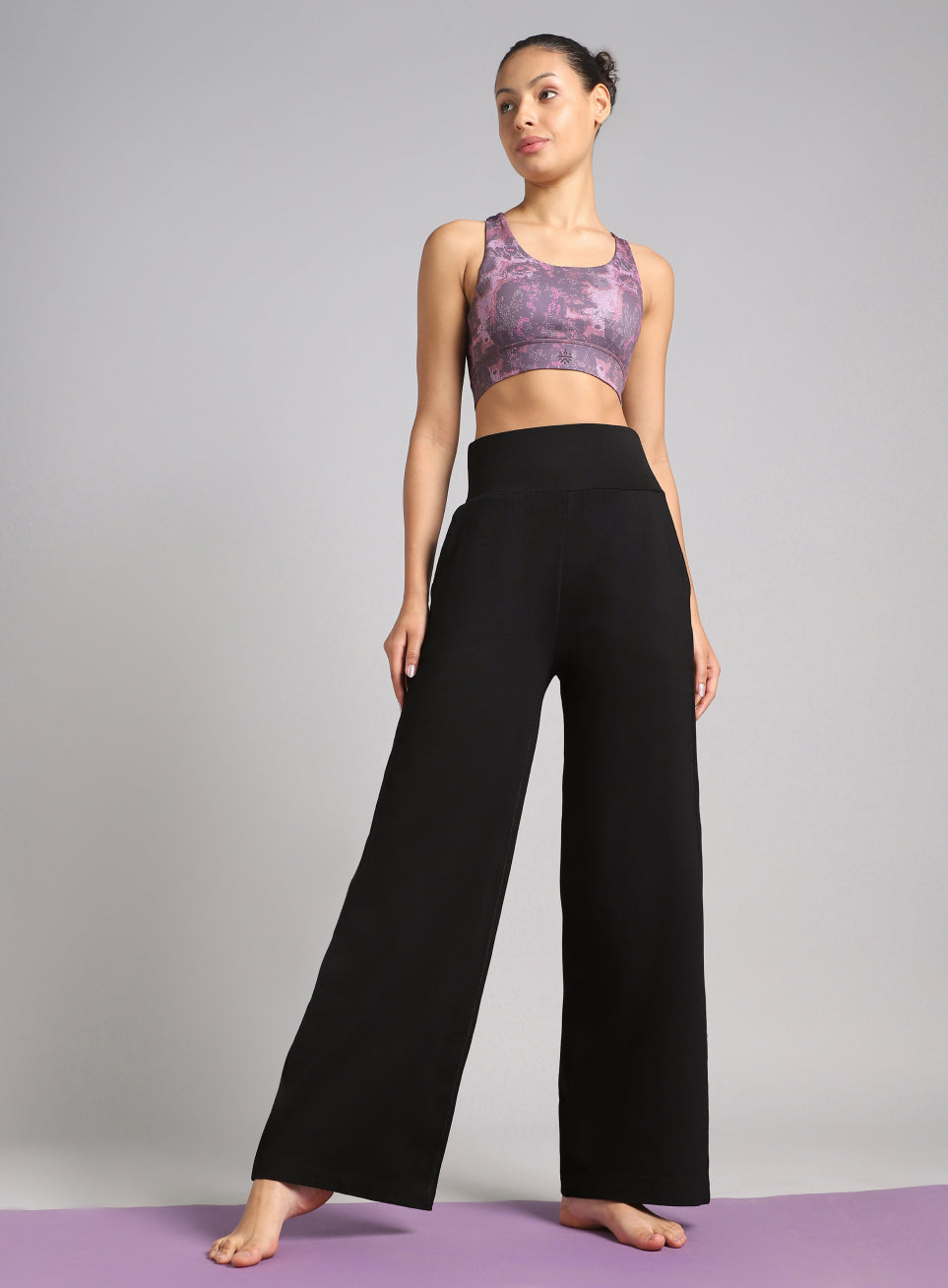 Women's Black Flow Form Yoga Straight Pants