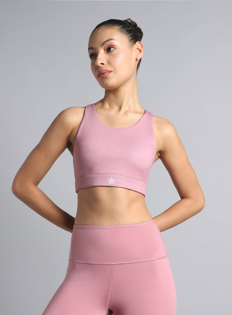 Women's Pink Reversible Yoga High Support Bra