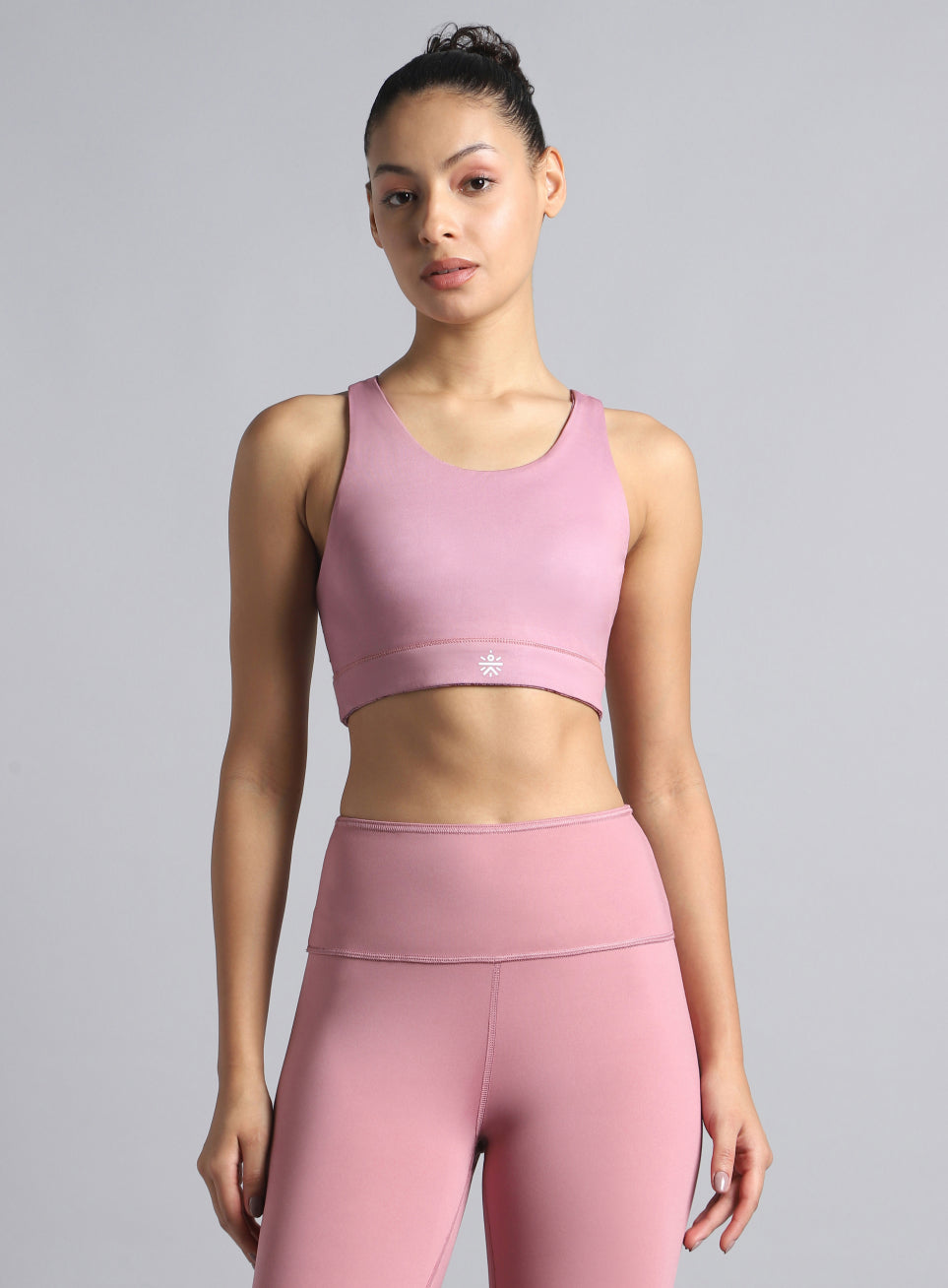 Women's Pink Reversible Yoga High Support Bra