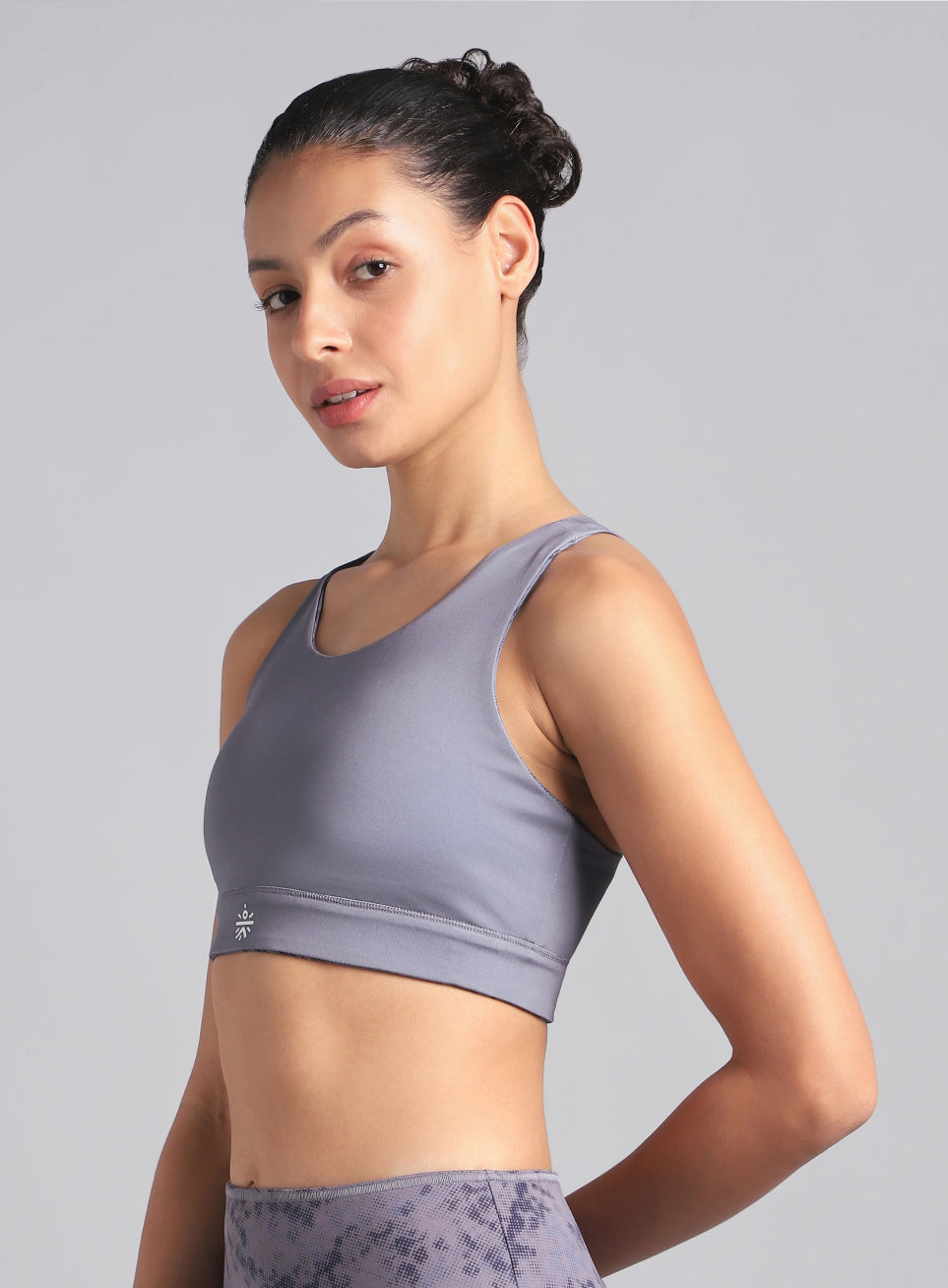 Women's Dark Grey Reversible Yoga High Support Bra