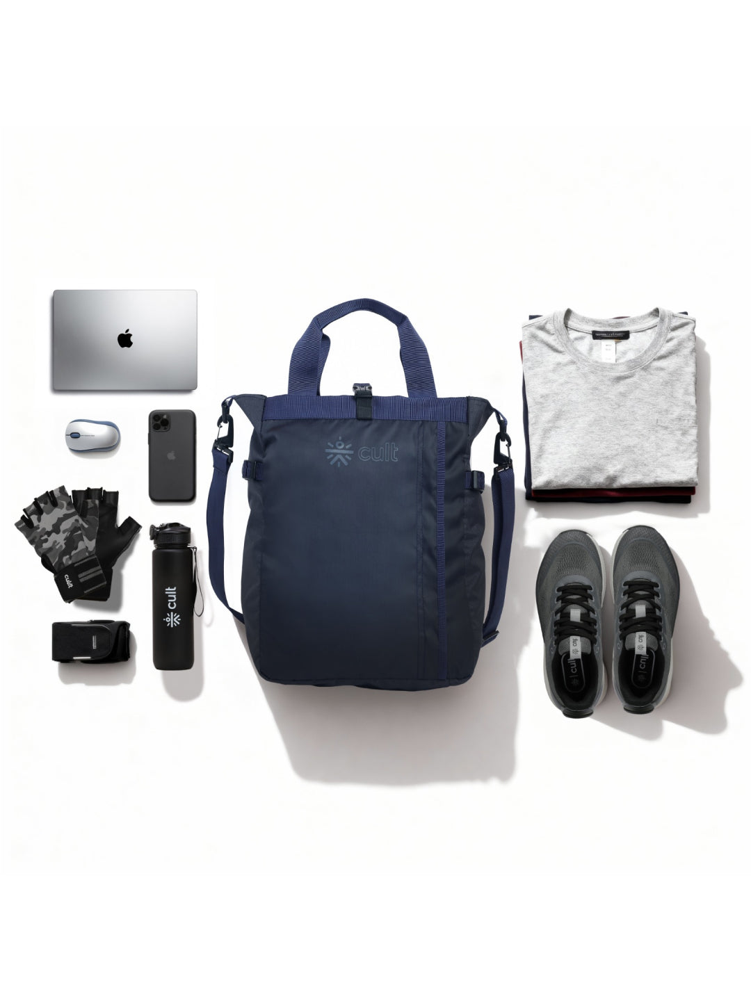 Work to Play Laptop Backpack 35L - Water-Repellent, Multi-Functional Bag with Trolley Sleeve & Shoe Cover Blue