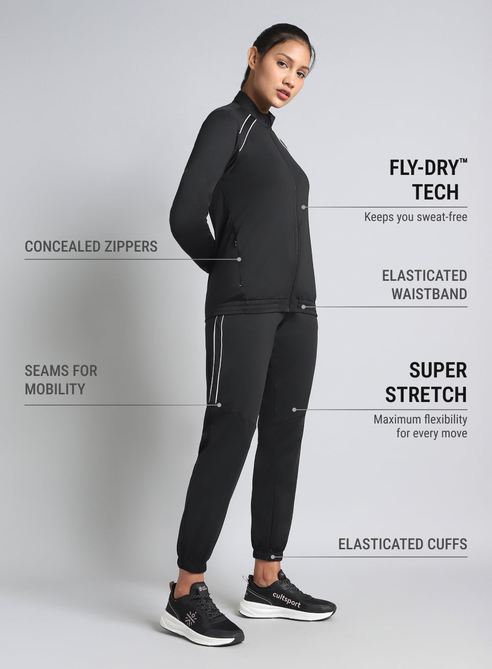 Women's Black Train All Format Track Suit